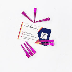 Customizable High Quality Pink Transparent Single Prong Metal <b>Clips</b> Duckbill <b>Hair</b> <b>Sectioning</b> Pins for Commercial <b>Hair</b> Extensions - Product Image 2