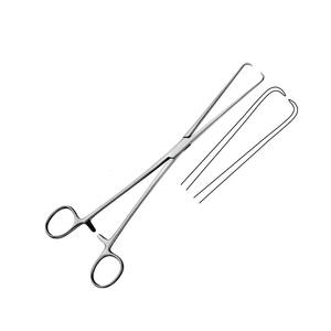 Alta calidad 25cm/10 \ "Venta al por mayor pinzas de ginecología tenáculo de acero inoxidable instrumentos quirúrgicos fuente de alimentación Manual - Product Image 1