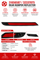 Plaque réflectrice de pare-chocs arrière droit 31656587 32337875 pour Volvo S60 V60 V60 Cross Country Pièces de carrosserie automobile