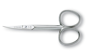 Forbici per cuticole con punta curva, acciaio al carbonio, 10 cm (3 Claveles 02003) - Product Image 1