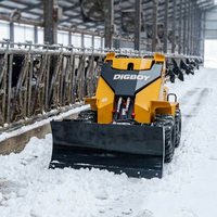 Nouvelle lame à neige hydraulique puissante de qualité commerciale pour mini-chargeuse compacte, avec moteur, boîte de vitesses, pompe et engrenage de rotation 140° pour usage municipal