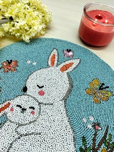 Stylish <b>Seed</b> Beads Placemat For Home Elegant Beaded Table <b>Mat</b> For Wedding Party with Accept Custom Design By - Product Image 3