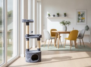 Rascador Amistar de alta calidad, modelo "Velvet Nook", para gatos y gatitos de todas las razas y tamaños. - Product Image 6