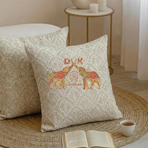 Handmade Floral Print Square <b>Throw</b> Pillow <b>Covers</b> Style for <b>Sofas</b> Bedrooms Outdoor Spaces for Hotels - Product Image 5