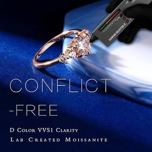 <b>925</b> Sterling <b>Silver</b> Moissanite 1.25 Carat Prong Set Certified <b>Ring</b> for Women Luxury Jewelry Gift - Product Image 4