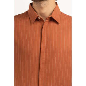 Camisas Casuales para Hombre, Doble Botonadura, 100% Algodón, Popelina a Rayas, Teñido Liso, Suministro ODM - Product Image 1