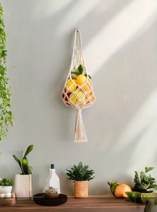 Panier suspendu mural pour fruits et légumes, organisateur de rangement de cuisine, solution de rangement décorative pour la maison en provenance d'Inde - Product Image 1