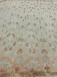 Meilleur prix 100% Polyester tissu perlé de luxe avec Zircon fait à la main fournisseur indien vêtements faisant tissé et motif de maille - Product Image 2