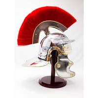 Casque d'armure médiévale grecque et romaine en acier, plume, objets de collection, imitation antique, fait main, poli, réplique historique de guerrier