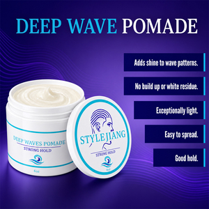 Pommade capillaire en gros pour ondulations 360, crème coiffante pour ondulations profondes, tenue forte, brillance naturelle, hydratante, application facile pour hommes - Product Image 2