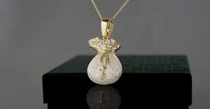 Pendentif sac d'argent glacé 925 argent couches glacées Bling Leb Grown diamant pendentif luxe Hip Hop bijoux très brillant pendentif - Product Image 2