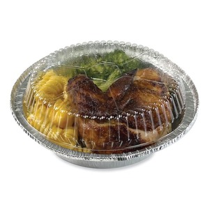 Boardwalk 7\" <b>Plastic</b> Dome Lids for Aluminum Round To-Go <b>Containers</b> <b>Clear</b> Disposable Lids 500/Carton - Product Image 5
