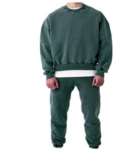 Conjunto Deportivo de Dos Piezas para Hombre y Unisex, Sudadera con Capucha y Pantalones Jogger, Estilo Vintage, Transpirable, Lavado Ácido, para Invierno - Product Image 1