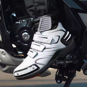 High Quality Fashion Motorcycle Biker Racing Leather <b>Boots</b> Pro Quality Breathable Leather Motorbike Shoes - Product Image 1