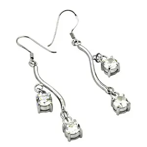Pendientes de Plata 925 con Circonita Cúbica para Mujer, Chapados en Oro con Patrón Geométrico para Boda o Fiesta - Product Image 1