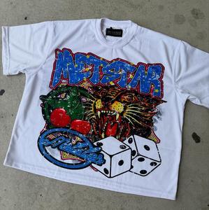 300 GSM hombres Casual gimnasio Fitness Oversize camisetas gota hombro ácido lavado camisetas de manga corta - Product Image 1