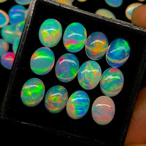 24 pièces boîte éthiopienne opale Cabochon bonne qualité Multi Flashy opale Cabochon Lot forme ovale Welo opale pour la fabrication de bijoux - Product Image 1