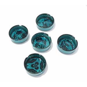 İlbay Set posacenere in ceramica tegola color turchese verde 8 cm - Product Image 1