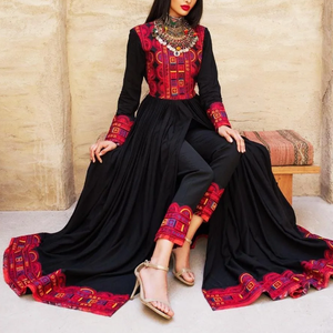 Nouvelle robe tribale Afghane Kuchi Shalwar Kameez dentelle broderie taille naturelle genou-longueur indien pakistanais vêtements pour femmes - Product Image 5