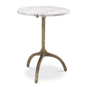 מעולה איכות למעלה השיש סדיר פליז תה שולחן ייחודי יוקרה עיצוב מרכז דבש מסרק צד שולחן למכירה