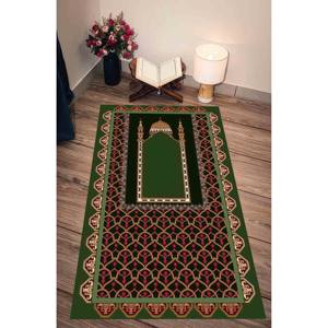 Alfombra Impresa - Alfombra de Oración Verde, Diseño Islámico Personalizado, Lavable a Máquina, con Pelo Suave - Product Image 5