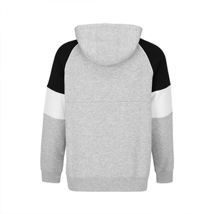 Ensemble sweat à capuche et jogger gris pour homme avec manches en blocs de couleur noir et blanc vêtements de sport décontracté gym running polaire - Product Image 2