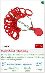 Plastic Gauge Finger <b>Sizes</b> GS 896 Jewelry Tools for Jewellery Tools - Product Image 2