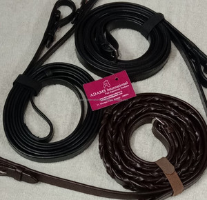 Riñas de goma de caballo en cuero de calidad trenzada, COLOR negro y marrón - Product Image 2