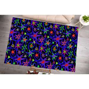 Tapis imprimé : Tapis étoiles, Tapis colorés, Tapis pour salle de jeux, Tapis en chenille - Product Image 1