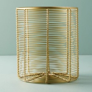 Cesta de mimbre decorativa de Metal con forma personalizada de diseñador para decoración del hogar, cesta de almacenamiento superventas de forma ovalada - Product Image 4