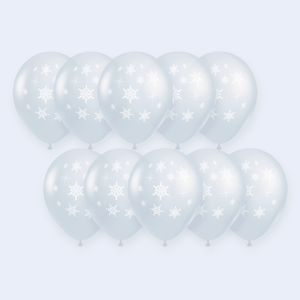 Palloncini Rotondi in Lattice Usa e Getta con Design a Fiocco di Neve Trasparente, 12 Pezzi per Confezione, per Decorazioni Natalizie e Feste - Product Image 1