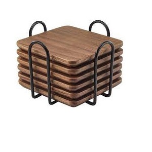 Mayorista de tapetes y almohadillas de madera Diseño personalizado Posavasos de madera oscura de nogal Exportador de posavasos de madera natural - Product Image 4