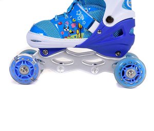รองเท้าสเก็ตแบบอินไลน์ 3-in-1 ปรับได้ ลูกปืน ABEC-7 ล้อ PU รองเท้าสเก็ตแบบเปลี่ยนได้สำหรับเด็กและวัยรุ่น ขี่ลื่นไหล ใช้ได้ทั้งในร่มและกลางแจ้ง - Product Image 2