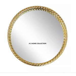 Espejo cosmético de Metal decorativo dorado de forma redonda de regalo promocional con logotipo personalizado de alta calidad - Product Image 1