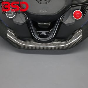 Volant à LED BSD en fibre de carbone pour VW <span class=keywords><strong>Taigo</strong></span> GT GTI R Line Modify Car Custom Brand New Style <span class=keywords><strong>Sport</strong></span> Real Carbon Fiber - Product Image 4