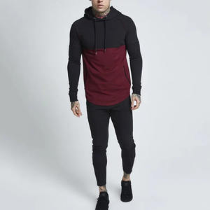 ชุดวอร์มกีฬาผู้ชาย ผ้าโพลีเอสเตอร์/คอตตอนคุณภาพสูง เสื้อฮู้ดดี้และกางเกงแบบกำหนดเอง ระบายอากาศได้ดี เป็นมิตรกับสิ่งแวดล้อม มีเชือกผูก - Product Image 2