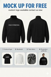 Women Long Solid Fleece Knitted Relaxed Fit Oversized Mockneck Sweatshirt Casual Winter Pullover Front Street Style <b>Top</b> Cozy - Product Image 2