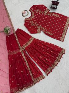 Tenues pakistanaises Sharara pour femmes et jeunes filles, costumes Punjabi de créateur, dernières collections 2025, sur mesure, prix bas, élégants - Product Image 2
