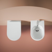 Bidet mural en céramique de style moderne, élégant et de haute qualité, fabriqué en Italie à 100%, garantie 2 ans, pour salle de bain et toilettes.