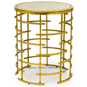 Mesa auxiliar decorativa para el hogar de Color dorado, diseño lujoso, forma redonda, acero inoxidable, suministros para muebles de alta calidad a precio barato - Product Image 1