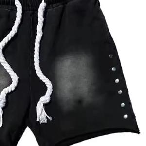 เฮฟวี่เวทกางเกงขาสั้นผู้ชายผ้าฝ้าย100% ทุกขนาดชุดกีฬาชุดกีฬาวิ่งจ๊อกกิ้งแนวสตรีทซีดซีดจางใส่สบายแห้งเร็วระบายอากาศได้ดี - Product Image 3