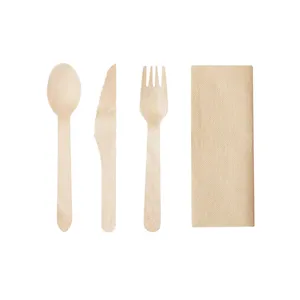 Set di posate usa e getta in legno ecologico Grinox - Product Image 1
