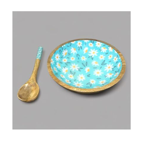 Cuenco de frutas de madera impreso, cuenco para mezclar con cuchara de impresión, cuencos de madera ecológicos, gran oferta usada festiva - Product Image 4