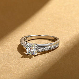 Jeulia Custom Geometric <b>Solitaire</b> Engagement <b>Ring</b> Rhodium & Gold Plated Sterling <b>Silver</b> with Zircon Stone 8mm Width - Product Image 4