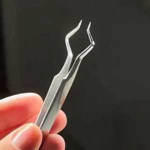 Top Trending Durable Professional Stainless Steel Isolation Eyelash <b>Tweezers</b> Set Fiber Tips Anti-Magnetic Precision <b>Tweezers</b> - Product Image 2