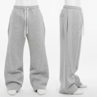 Pantalon de survêtement évasé taille haute en velours côtelé pour homme, délavé, imprimé, respirant, léger, coupe régulière, 100% coton