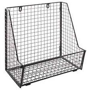 Wall Hanging Black Decorative <b>Rack</b> <b>Wire</b> Black Finish Basket Metal Storage Organizer for Kitchen Bathroom Home - Product Image 3