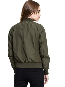 Chaqueta Bomber de Cuello Alto para Mujer, Personalizada, de Alta Calidad, con Cierre Frontal, Exterior de Algodón, Transpirable e Impermeable - Product Image 5