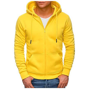 Sweat-shirt à capuche zippé pour homme, en molleton tricoté 100 % coton, coupe classique, manches longues, respirant, écologique, personnalisable sur le devant - Product Image 1