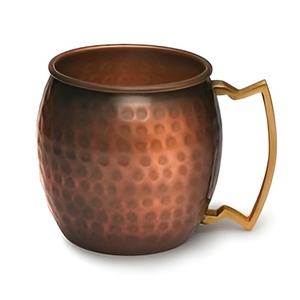 Tasse à café en cuivre russe fabriquée à la main à la main avec poignée en laiton tasse en cuivre - Product Image 1